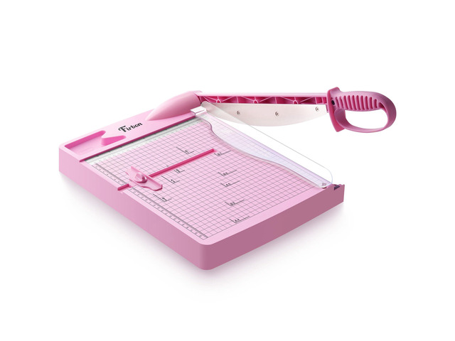 12 Inch Guillotine Paper Cutter, Heavy-Duty Paper Trimmers, Pink 30-Sheet Capacity Inch &CM Scales Paper, Cardstock & Photo Trimming ...