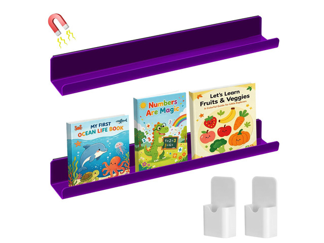 17' Acrylic Magnetic Book Shelf & Pen Holder Sets for Whiteboard White Board Accessories, Classroom Must Haves, Stable Books Display Shelves,...