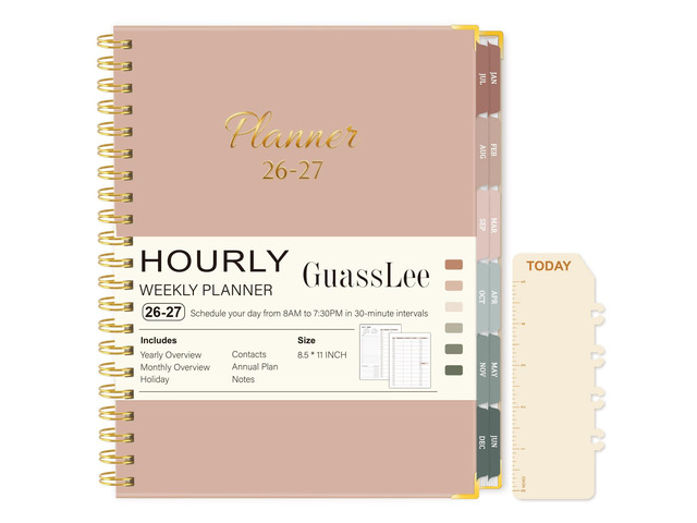 Hourly Planner 2026-2027 with Time Slots, 8.5'x 11' A4 Large Academic Planner, Weekly & Monthly Appointment Book, Jul 2026 - Jun 2027, Agenda...
