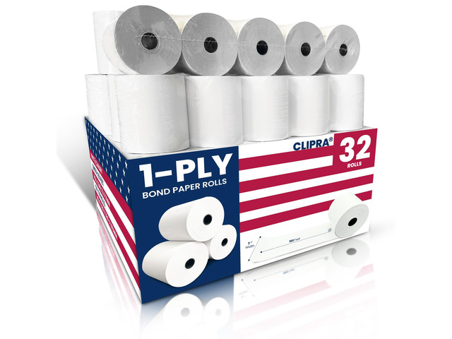 (32 Rolls) Kitchen Printer Paper 3' x 150 Feet Receipt Paper Rolls Compatible with Star SP700 SRP275 TMU200, 2 Ply and 1 Ply printers Ribbons...