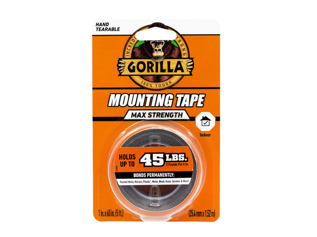 Mounting Tape, Max Strength, Double-Sided, 1 in x 60 in Holds up to 45 lbs, Double-Sided Tape with Instant Hold, Permanent Indoor Bond for...
