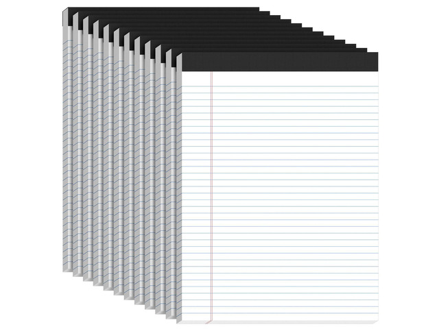 12 Pack White Legal Pads 8.5 x 11 College Ruled, 30 Sheets Per Note Pads Perforated White Lined Paper Pads 8.5x11, Writing Pads with Sturdy...