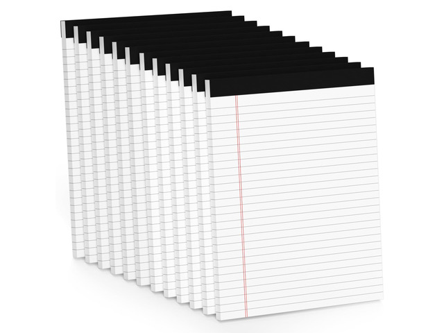 12 Pack Note Pads 8.5 x 11, White Legal Pads 8.5 x 11 Wide Ruled Lined Writing Pads Legal Notepads Legal Ruled Lined Paper Pads 8.5 x 11 Inch 30...