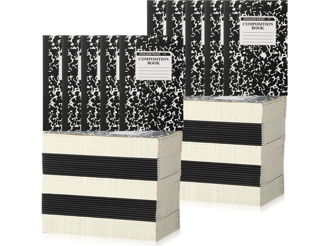 100 Pack A5 Composition Notebooks Bulk College Ruled Composition Notebooks Marble Covers Notebook for Student Classroom Office Supplies 30 Sheet/60...