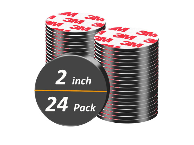 24Pack, 2 inch Large Round Magnets with Adhesive Backing, 50mm Precut Strong Sticky Big Magnetic Dots Tapes for DIY Crafts Projects Whiteboard,...