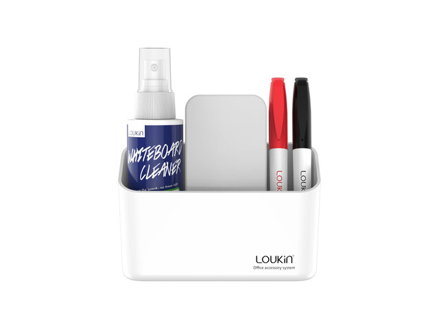 Magnetic Marker Holder Set, Whiteboard Accessory Tray Set, White All-In-One Set, 5.3' × 2.2', Holds 1 Eraser & 8 Markers, Supports 3.3 lb, 2...