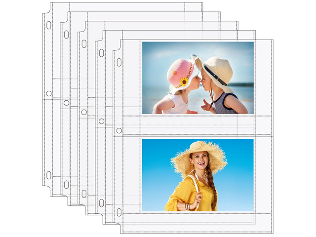 60 Pack 4x6 Photo Sleeves for 3 Ring Binder (240 Pictures),2 Pocket Heavy-Duty Archival Page Protectors, Clear Photo Album Refill Pages, Plastic...