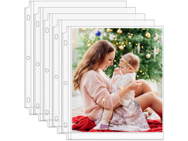 60 Pack 8x10 Photo Sleeves for 3 Ring Binder (120 Picture),1 Pocket Heavy-Duty Archival Page Protectors, Clear Photo Album Refill Pages, Plastic...