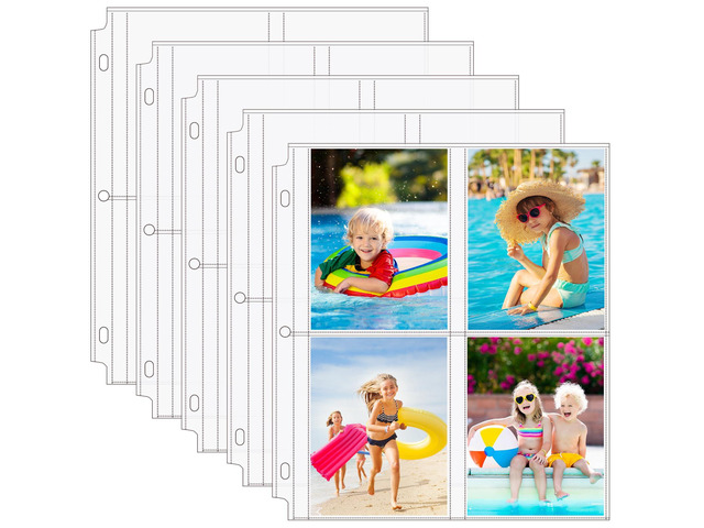 60 Pack Photo Sleeves for 3 Ring Binder (480 Pictures), 3.5x5 in Heavy-Duty Archival Page Protectors, 4-Pocket Clear Photo Album Refill Pages,...