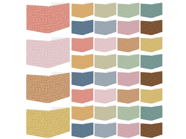 36 Pack Privacy Shields for Student Desk Colorful Desk Dividers Durable Privacy Folders Testing Dividers Shield Study Boards Panel Partition for...