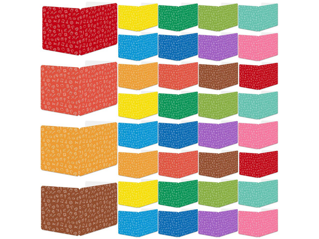 36 Pack Privacy Shields for Student in 12 Vibrant Colors Desk Dividers Durable Privacy Folders Testing Divider Shield Study Boards Panel Partition...