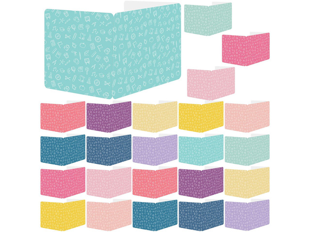 24 Pack Privacy Shields for Student Colorful Motivational Desk Dividers Durable Privacy Folders Testing Divider Shield Study Board Panel Partition...