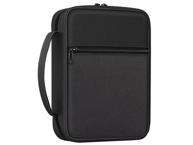 Bible Cover, Carrying Book Case Bible Bag with Handle Church Protective with Zippered Pocket, Gift for Mother Lady Women Men, Midnight