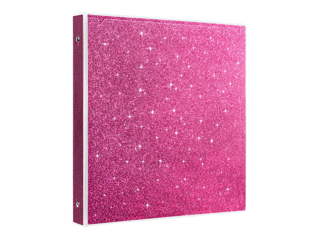 3 Ring Binder 1 Inch Pink Binders Fashion View Binder with 2 Pockets for Office Supplies, Waterproof, Deep Pink