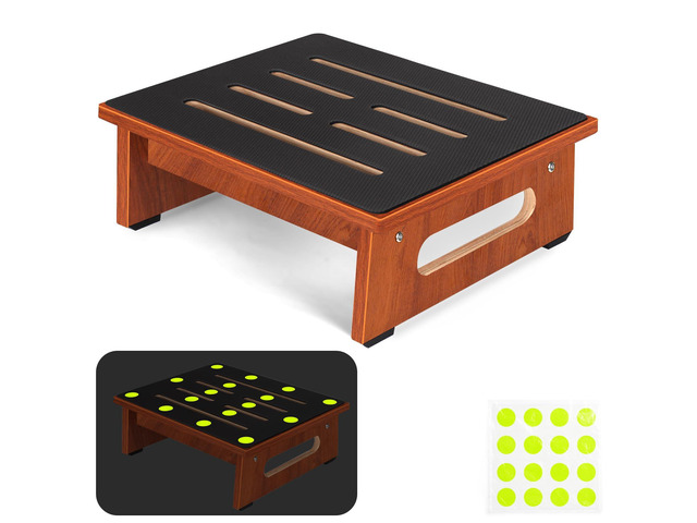 One Step Stool for Adults Seniors with Non-Slip Rubber Stepping Feet, Heavy Duty Wooden Step Stools for Bathroom, Bedroom, Kitchen & Bedside...