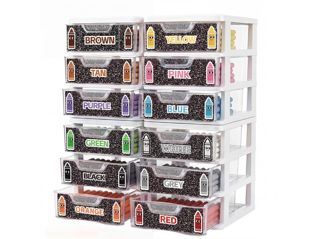 12 Pcs/ 4 Pack Plastic Crayon Organizer for Classroom Back to School Clear Crayon Storage Boxes for Marker Pen Art Craft Supplies Crayons Holder...