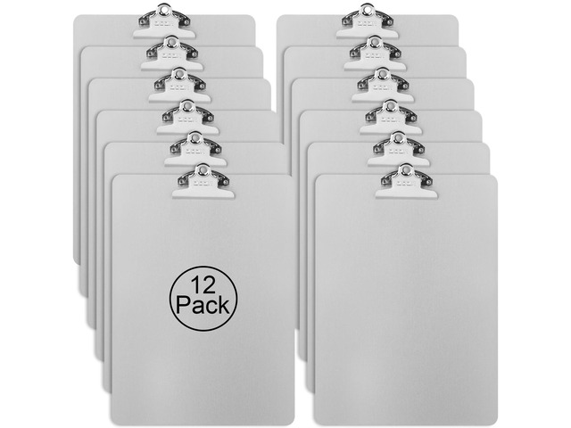 Metal Clipboard, 12 Pack Heavy Duty Aluminum Clipboards 12 x 9 Inches, A4 Letter Sizer Document Holder with High Capacity Clip, Suitable for...