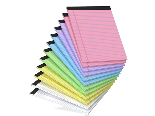 12 Pack Legal Pads 8.5 x 11 College Ruled, 30 Sheets Per Colored Note Pads Perforated Lined Paper Pads 8.5x11, Writing Pads with Sturdy Backing,...