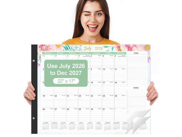 Large Desk Calendar 2026-2027,Jul 2026-Dec 2027, 18-Month Calendar 22' x 17' Desktop Pad Calendar, Office Supplies Perfect for Planning and...