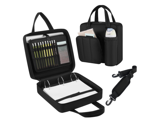 Upgraded Zipper Binder 3-Inch & 2-Inch O-Rings, 600 Sheet Capacity Trapper Keeper with 13 Inch Laptop Sleeve & Water Bottle Holder, Binder Bag...