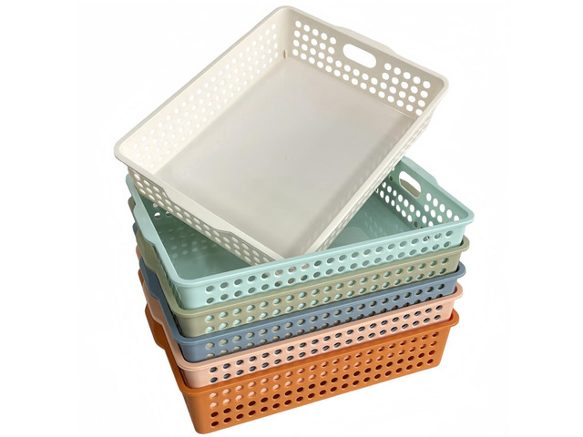 6 Pack Plastic Turn in Paper Trays for Classroom, Storage Bin Baskets, Boho Organizing Desk Organizers for School Supplies, Classroom Organization...