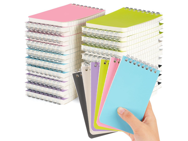 42 Packs Small Notebooks Bulk, 6 Assorted Colors 3x5 Inch Mini Top Bound Spiral Notepads, 60 Sheets/120 Pages 80GSM Memo Pads for College, School,...