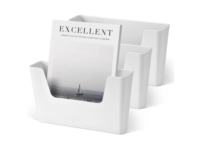 Adhesive File Holder Plastic Document Folder Door No Drilling Mount Mail Magazine Organizer A4 Filing Envelopes Folder, Office Wall Mount Single...