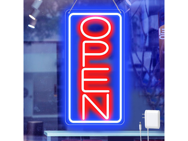 16.5' X 9' Led Neon Open Signs for Business 12V/2A Ultra Bright Led Neon Open Signs Plug In Electric Light Up Open Sign with ON/OFF Switch for Bar...