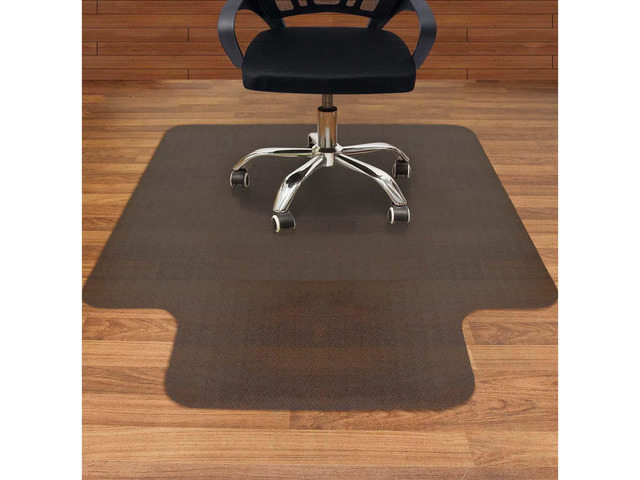 Office Chair Mat for Hardwood Floor, 53' x 45' Black Mat with Lip Laminate/Tile/Vinyl, Not Carpet, Computer Desk Mat, With Lip, Stay in Place, Easy...