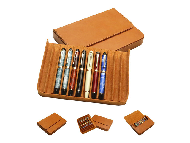 12 Slot Fountain Pen Case, Handmade Magnetic,Christmas Gift (brown) Large Capacity Pen Storage for Fountain Pen Collection, Home Office or Business...