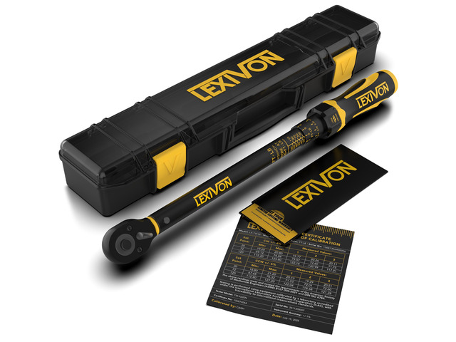 Torque Wrench, 3/8-Inch Drive, Dual Scale 20-120 FT-LB (27.1-162.7 N·m), Premium Rubber-Grip Handle, Deluxe Hybrid Case (LX-TW38)