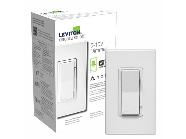 Decora Smart Dimmer Switch, 0-10V, Wi-Fi, Neutral Wire Required, Works with Matter, My, Alexa, Google Assistant, Apple Home/Siri & Wired or...