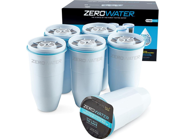Official Replacement Water Filter Removes PFOA/PFOS 6-Pack IAPMO certified: Lead, chromium, mercury & PFOA/PFOS; 5-stage advanced filtration...