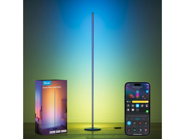 RGBIC Floor Lamp Basic, 1000lm LED Corner Lamp, Blue Works with Alexa, Smart Modern Floor Lamp with Music Sync and Color Changing Standing Lamp for...