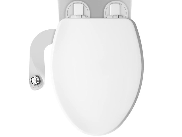 Cassel Bidet Bundle, Slow-Close Never Loosen Toilet Seat with Perfect Fit, Fresh Water Spray, Non-Electric, Easy to Install Bidet, ELONGATED, White