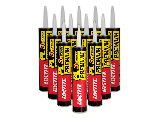PL Premium Polyurethane Construction Adhesive, 10 fl oz Cartridge, 12 Pack - Versatile Construction Glue for Wood, Concrete, Stone, Metal & More