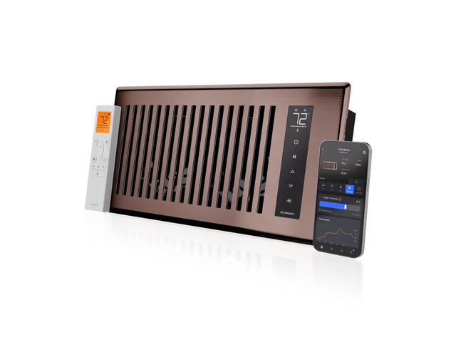 AIRTAP T4, Bronze Register Booster Fan for 4x10 Openings Automatic Open/Close Vents, Wireless LCD Temperature Controller, WiFi App, Quiet...