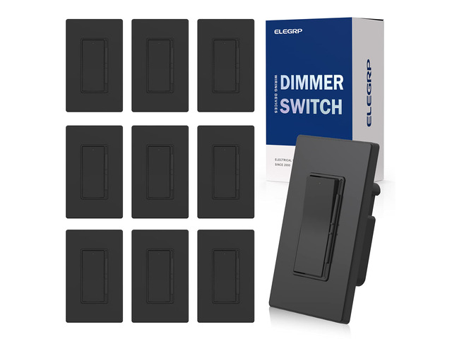 Dimmer Light Switch for 300W Dimmable LED/CFL Lights and 600W INC/HAL Bulbs, Single Pole/3-Way LED Slide Dimmer Light Switch, Wall Plate Included,...