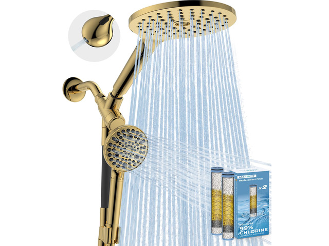 Dual Filtered Rain Shower Head Combo, High Pressure Handheld Shower Head with Adjustable Bar - Rainfall Shower Head And Showerhead with Filter for...
