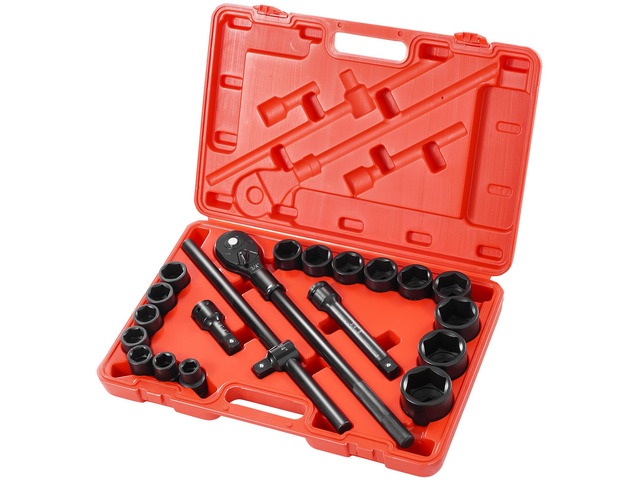 3/4 in Drive Impact Socket Set, 21 Pieces SAE 3/4 in to 2 in, 6 Point Cr-V Alloy Steel for Auto Repair, Easy-to-Read Size Markings, Includes...