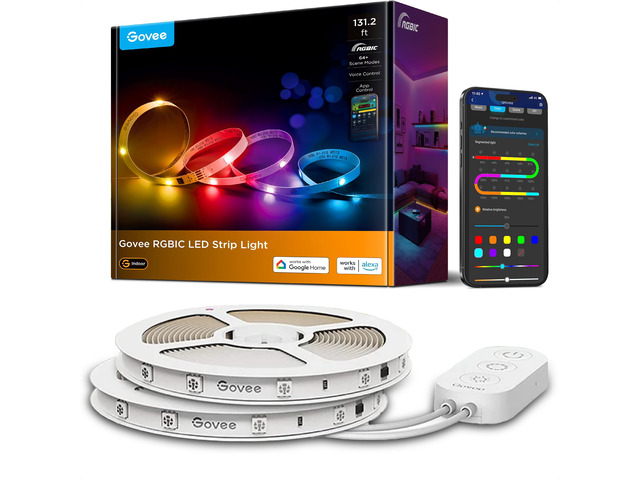 131.2ft RGBIC LED Strip Lights, Work with Alexa and Google Assistant DIY Multiple Colors on One Line, Color Changing Lights for Home Decor,...