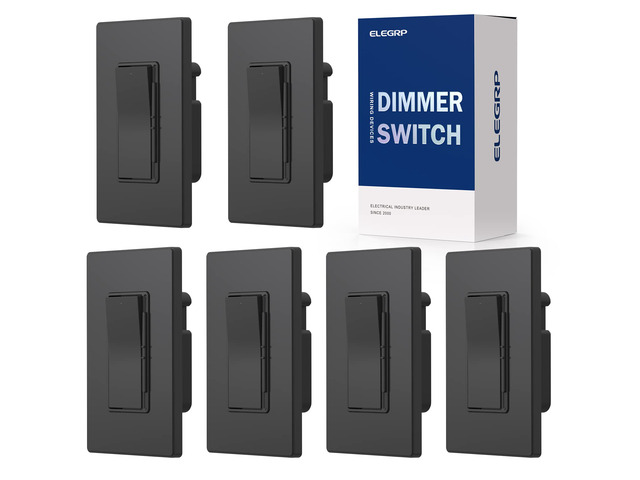 Digital Dimmer Light Switch for 300W Dimmable LED/CFL Lights and 600W Incandescent/Halogen, Single Pole/3-Way LED Slide Dimmer Light Switch, Wall...
