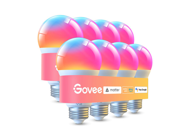LED Smart Light Bulbs, 1000LM RGBWW A19 75W E26 Base 8 Pack Color Changing Light Bulb, Work with Matter Alexa and Google Assistant, Smart Bulbs for...