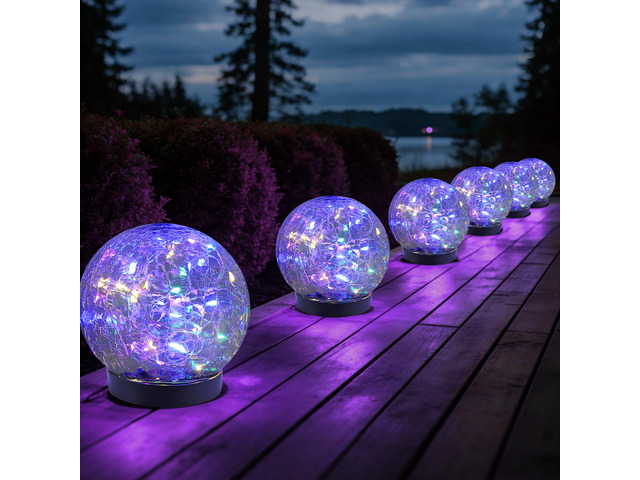 Solar Globe Lights Outdoor Waterproof-Solar Balls for Garden Cracked Glass Ball Lights Outdoor-Solar Orbs for Outside-Decorations for Patio and...