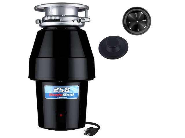 Waste Maid Garbage Disposal, Anti-Jam, Continuous Feed, 1/2 HP Mid Duty Anti-Jam Stainless Steel Food Waste Grinding System, Quiet Continuous Feed,...
