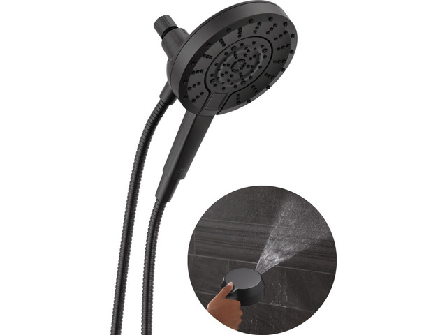 5-Setting In2ition 2-in-1 Dual Shower Head with Handheld High Pressure ProClean Spray, Matte Black Detachable Shower Head with Hose, 1.75 GPM Flow...