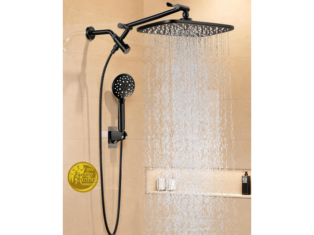 11.8' High Pressure Shower Head with Handheld, Metal Core Fittings Handheld Shower Heads with Multi Spray Modes, Rainfall Combo, Detachable Dual...