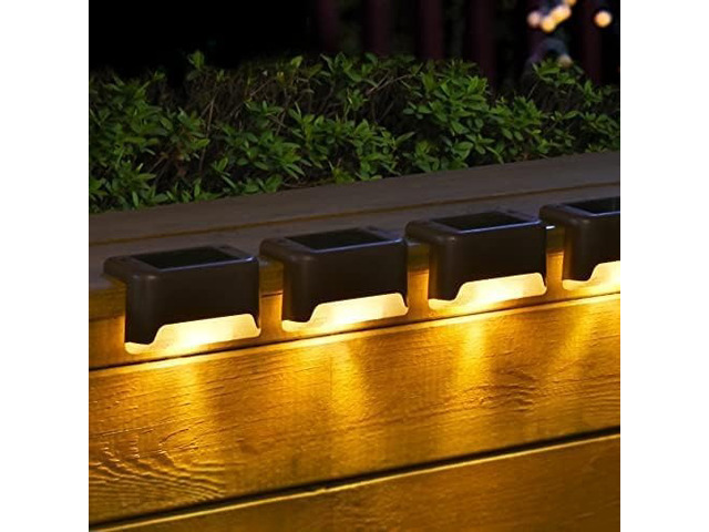 Solar Deck Lights Outdoor 24 Pack,Step Light Waterproof,Warm White Led Solar lights for Outdoor Stairs, Step, Fence, Yard, Patio and Pathway