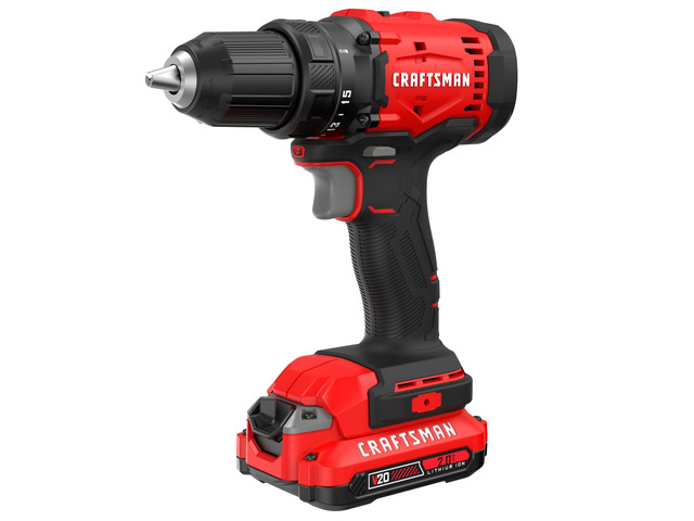 V20 1/2 in Cordless Drill Set With 2.0 Ah Battery, Charger and Double Ended Bit, LED Light, Long Runtime, Ergonomic Power Drill Driver (CMCD702D1)