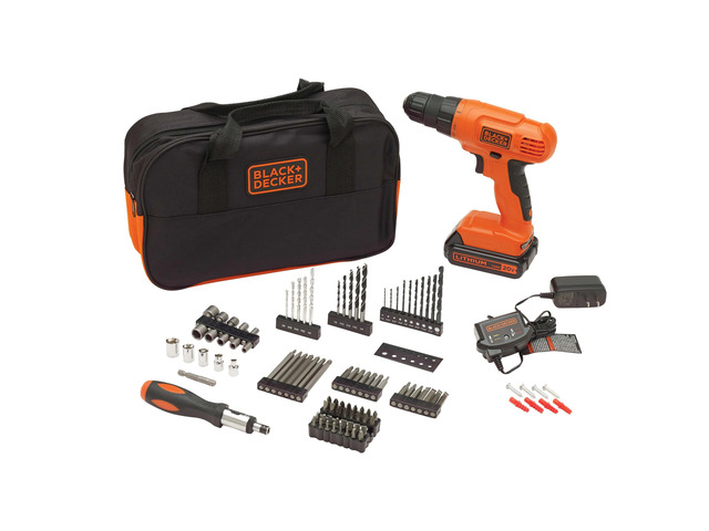 20V MAX* POWERCONNECT Cordless Drill Driver Kit with Drill Bit Set and Sockets, 100 pc. Tool Kit for Home, Battery and Charger Included, Orange...